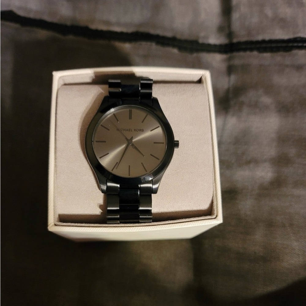 Michael Kors Silver and Black Watch